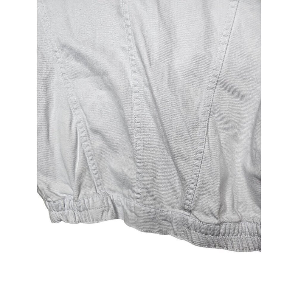 Habitual Denim Jacket Cropped Size S White Buttoned Up Short Sleeve - Picture 8 of 11